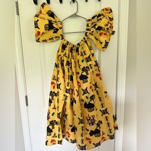 Grass-Fields Ankara Tribal Pattern Midi Dress with Pockets UK Size 8 (US Size 4)